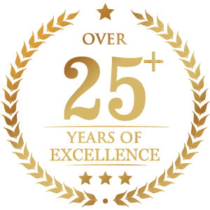 a gold text and a wreath